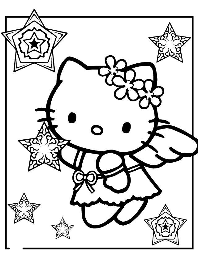 Plansa de colorat cu Hello Kitty 112 16